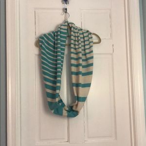 Kate Spade blue striped infinity scarf like new
